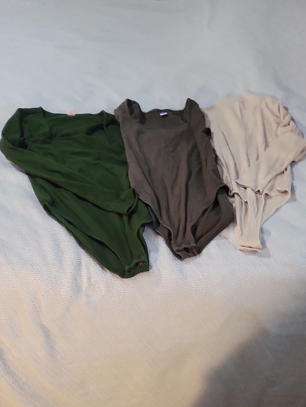 American Eagle Outfitters Long-Sleeve Bodysuit Set in Green, Gray, Dark Gray